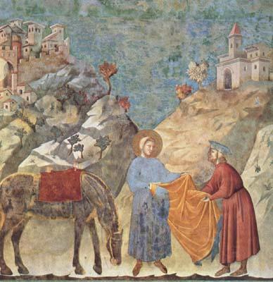 GIOTTO di Bondone St Francis Giving his Cloak to a Poor Man (mk08)